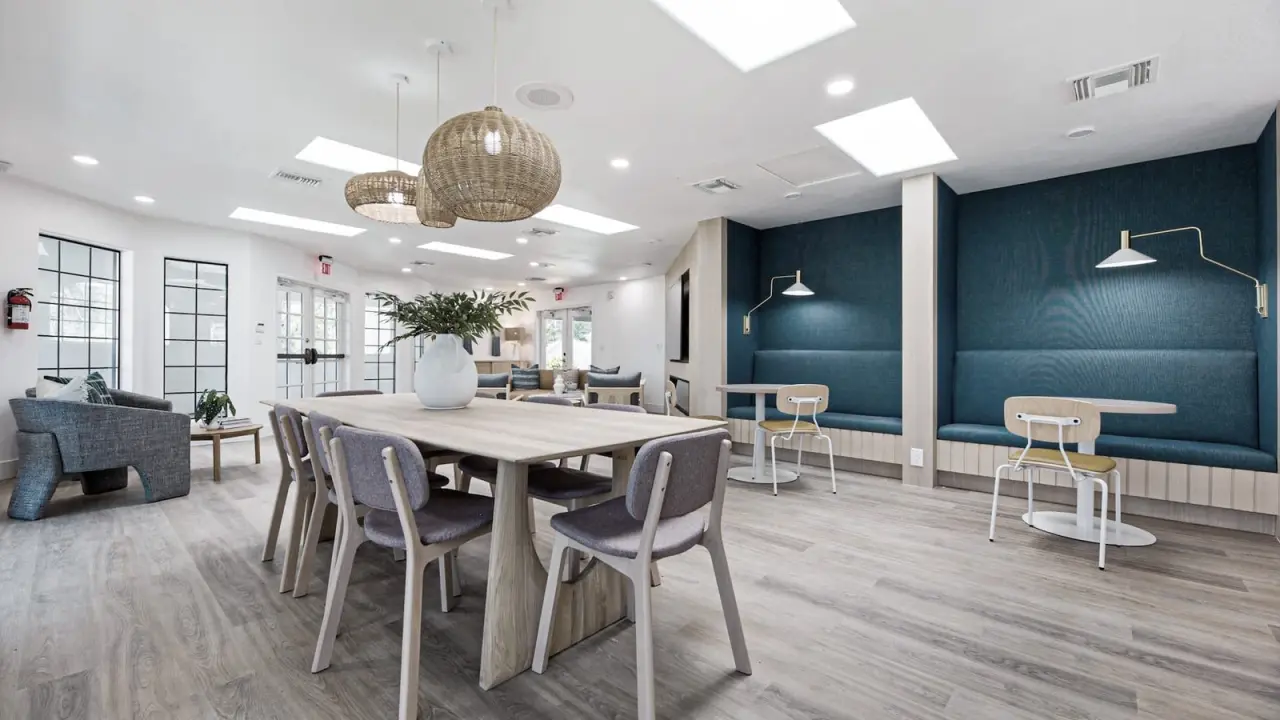 A resident clubhouse interior at an IEC community, refitted during repositioning.
